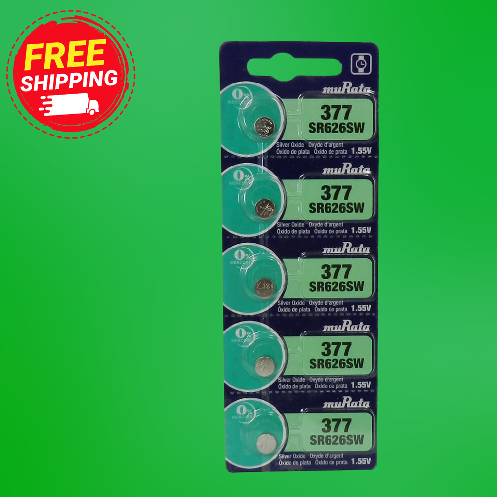 Murata 377 SR626SW Watch Battery (Exp 2032 ) 5Pc