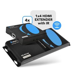1×4 HDMI Extender Splitter Over Single Cable CAT5/5e/6 1080p – Up to 400 Ft