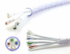 QED GENESIS Silver Spiral 4x Speaker Jumper Cable Terminated Qed Airloc Plugs