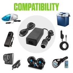 Power Converter AC Wall to DC Car Cigarette Lighter Port Female Adapter 8.5Amp