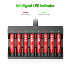 EBL AA AAA Rechargeable Lithium Li-ion Batteries 1.5V / Battery Charger Lot