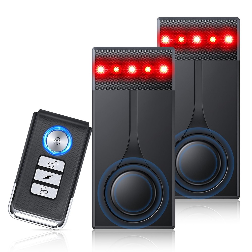 108dB Car Alarm System, Car Anti-Theft Vibration Sensor Alarm & Red Light, Wi…