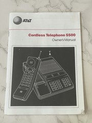 AT&T 5500 Cordless Speakerphone Box Instructions Cord Battery Untested