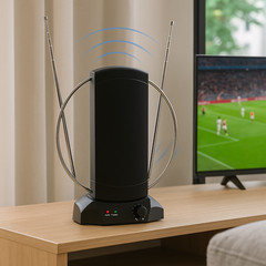 Indoor Digital TV Antenna Table Amplified Signal Booster HDTV UHF VHF FM
