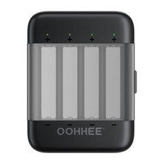 OOHHEE 4/8/12/16x AA 3600mWh Rechargeable Lithium Batteries 1.5V Charging Box