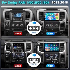 Android 13 Car Radio for Dodge 2013-2018 RAM 1500/2500/3500(Manual & Auto AC)