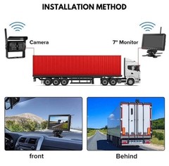 7″ 2 Camer Wireless Monitor IR Night Vision Backup Camera for Truck Caravan RV