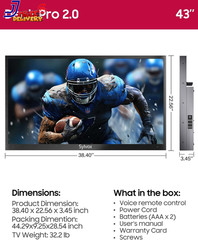 Outdoor TV 43 inch 4K Waterproof Smart 1000nits SYLVOX Deck Pro 3.0 Weatherproof