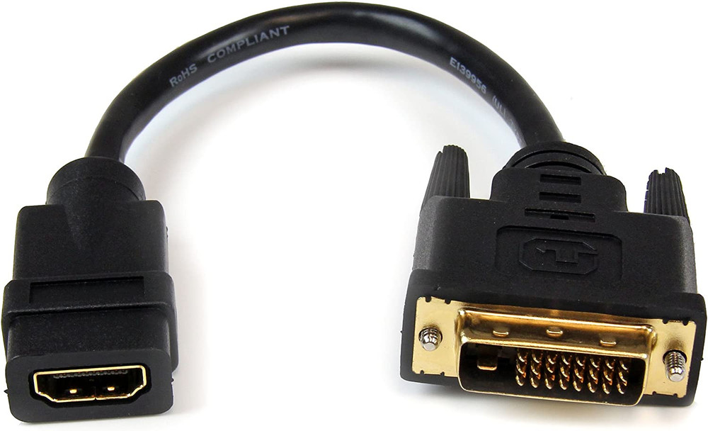 8In HDMI to DVI-D Video Cable Adapter – HDMI Female to DVI Male –