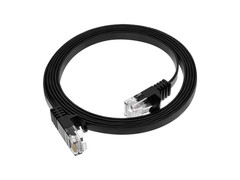 5ft Cat6 Ethernet Patch Cable – Black, Flat, Snagless RJ45, 30AWG – 2 PACK