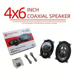 2PCS 4X6 In 900W 4-Way Car Hi-Fi Coaxial Speakers – Door Audio Full Range System