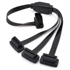 50cm/20 Right Angle OBD2 OBDII Y Splitter Cable 1x Male and 3x Female J1962 Port