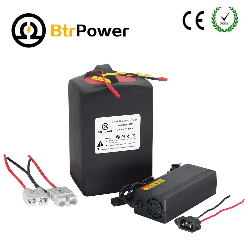 48V 20Ah Ebike Lithium LiFePO4 Battery for Scooter Electric Bike Motor 40A BMS