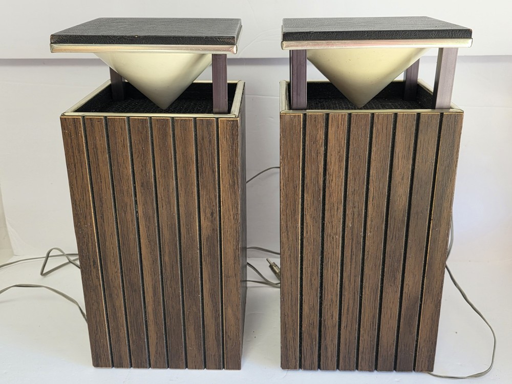 Vintage Omni Directional Sound Speakers Unbranded For Parts Or Repair