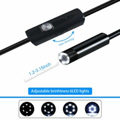6LED USB Snake Endoscope Borescope HD Inspection Camera Scope For Android Type C