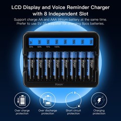 1.5V AA Rechargeable Batteries 3500mWh AA Lithium Batteries 8 Solt Charger LOT
