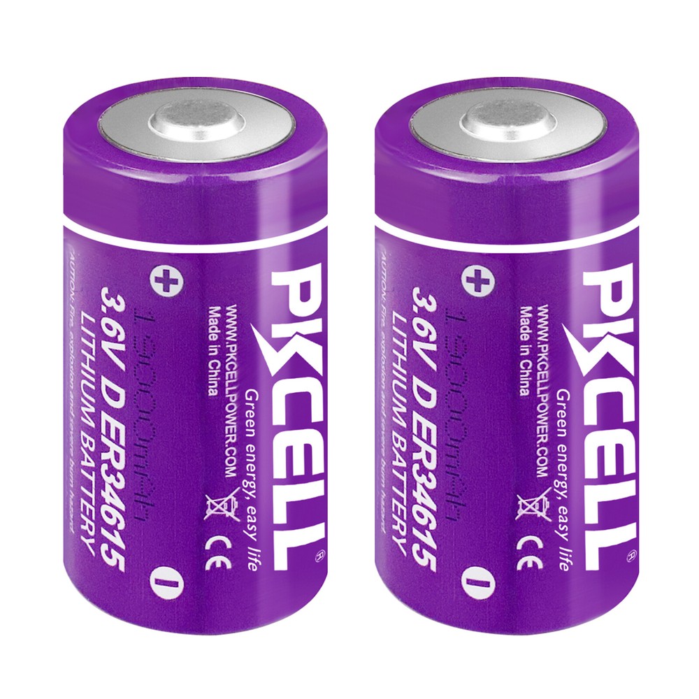 2pcs D Cell Lithium Battery ER34615 with High Capacity 19000 mAh 3.6V for ETC US