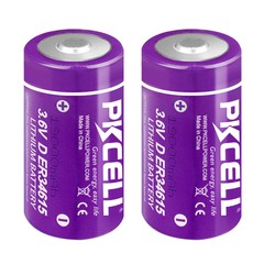 2pcs D Cell Lithium Battery ER34615 with High Capacity 19000 mAh 3.6V for ETC US