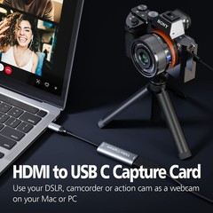 VIXLW Video Capture Card, USB3.0 HDMI to USB C Capture Card, 4K 1080P 60FPS, …
