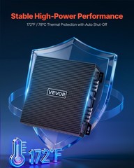 VEVOR Car Audio Amplifier Car Amplifier 2-Channel Class AB Max. 2x300W at 4 Ohms