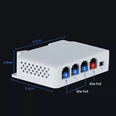 4Port Gigabit POE Extender 1000M 1 to 3 Switch Repeater IEEE802.3AF/ Plug&Play