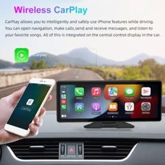 10.26″ Portable Car Stereo HD Wireless Carplay Android Auto +CAM Touch Screen FM