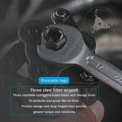 1 PC Car Oil Filter Wrench, 1/2 Metal Heavy Duty Medium Black & White