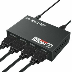 HD 4K 4 Port HDMI Splitter 1×4 Repeater Amplifier 1080P 3D Hub 1 In 4 Out