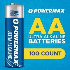 100 Count AA Alkaline Batteries Long Shelf Life 10 for Household Use