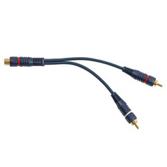 Audio Y-Converter Splitter Adapter RCA 1 Female to 2 Male New