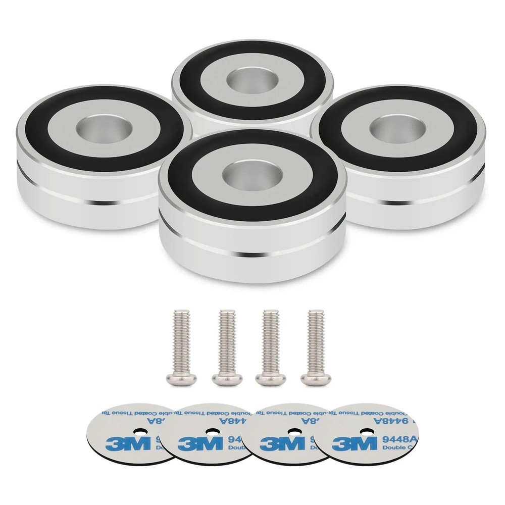 4pcs Aluminum HiFi Audio Amp Speaker Turntable Isolation Feet Equipment Base Pad