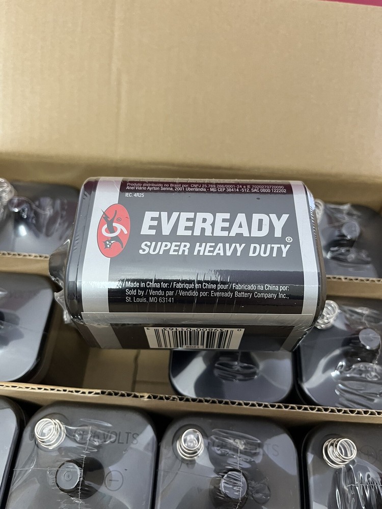 Box of 12 Eveready 1209 6V Lantern Battery Heavy Duty Spring Top Factory Case