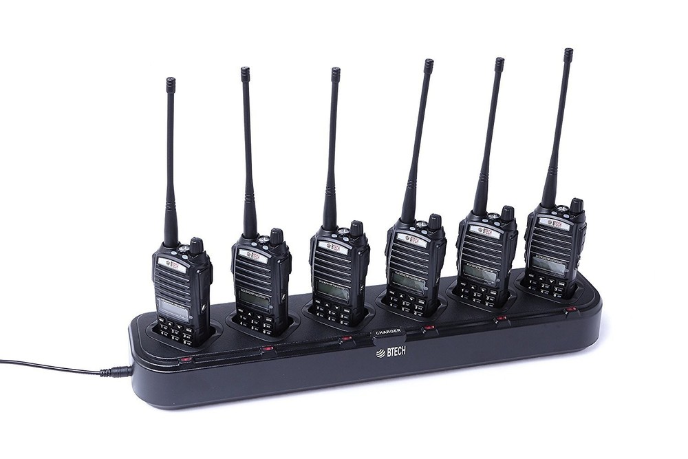 BTECH CH-8-6 6-Way Gang Charger for UV-82HP, GMRS-V2, MURS-V1, UV-82C, Black