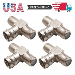 4X TV Cable Splitter F Male to Dual Female 3 Way coaxial Cable Splitter combiner