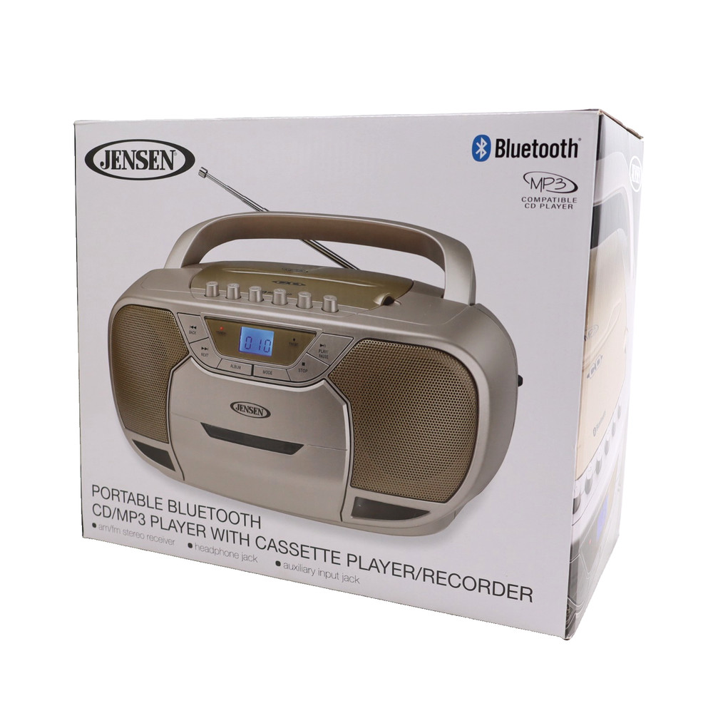JENSEN CD-590-C CD-590 1-Watt Portable Stereo CD and Cassette Player/Recorder