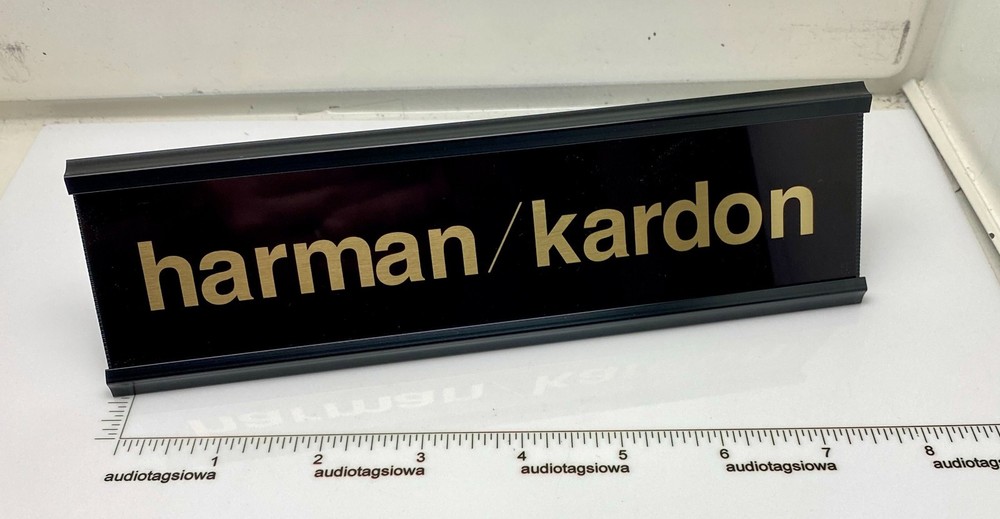 Harman Kardon Stereo Desk Sign – Custom Made Gold Aluminum