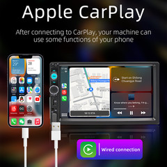 Single 1Din 7″ Touch Screen Stereo Bluetooth Radio Car Apple/Android Carplay GPS