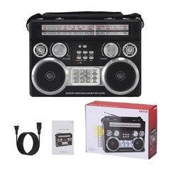 Portable Retro AM/FM/SW 3-Band Radio 4 Colors with Flashlight Bluetooth Boombox