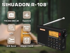 XHDATA R108 Portable Radio AM/FM/SW/LW/Airband Shortwave Receiver with Battery