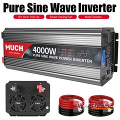 Pure Sine Wave Power Inverter 1500W 3000 4000Watt 12V 24V dc to 110V 120V ac LCD