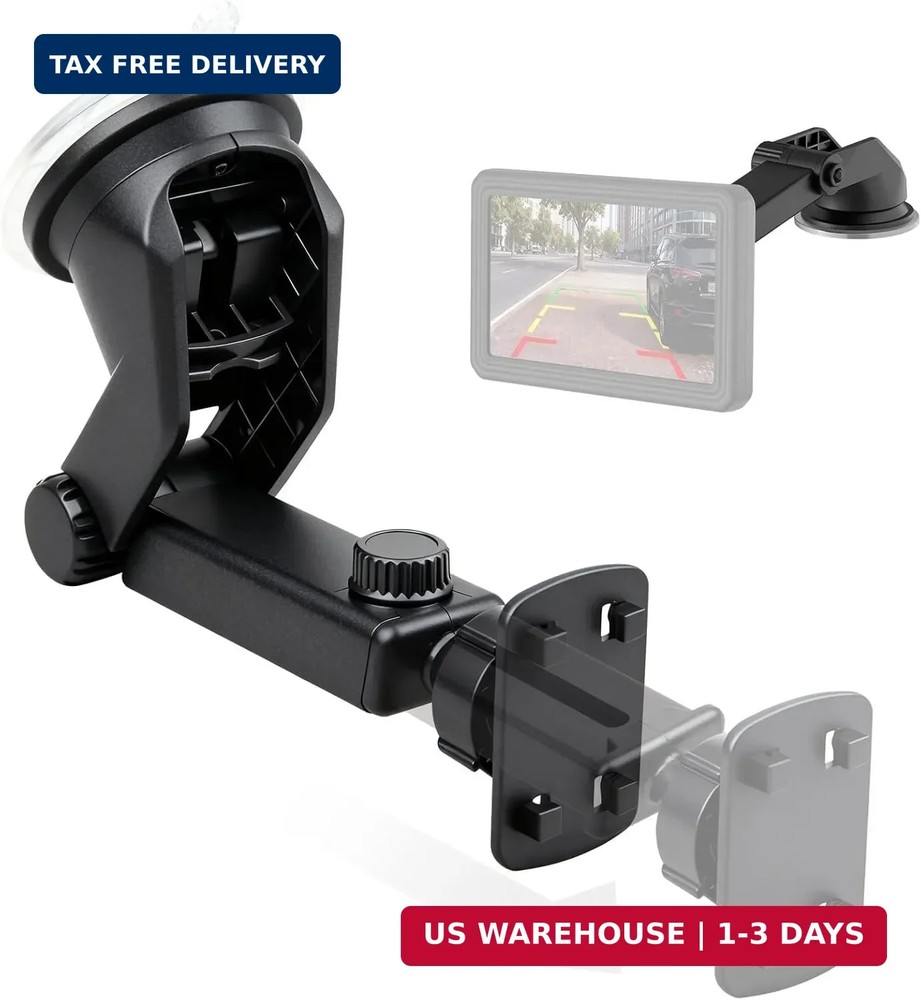 EWAY Suction Cup Mount for CarPlay Display, Backup Camera Monitor, Extended Arm