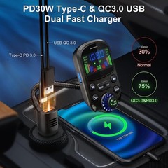 Wireless In-Car Bluetooth FM Transmitter MP3 Radio Adapter Car Kit USB Charger