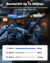 6.6ft 10k 8k Hdmi? Cable 2.1 4k@120hz Hdmi Cord For Tv Ps5 Ps4 Xbox Series X Mon