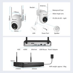 WiFi Security Camera System Smart Outdoor Wireless Color Night Vision 10CH NVR