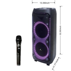 Max Power Thunder X-Bass Portable Speaker, Wireless Mic, Bluetooth