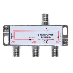 Cables Direct Online 3 Way Bi-Directional 5-2300 Mhz Indoor and Outdoor Waterpro