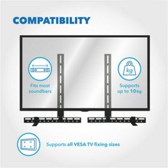 Adjustable Sound Bar Playbar Speaker TV Bracket VESA Mount Holder Capacity 22Lbs