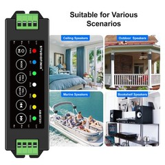 4-Channel Bluetooth Mini Amplifier 120W for Passive Speakers, TWS, AUX, USB, MIC