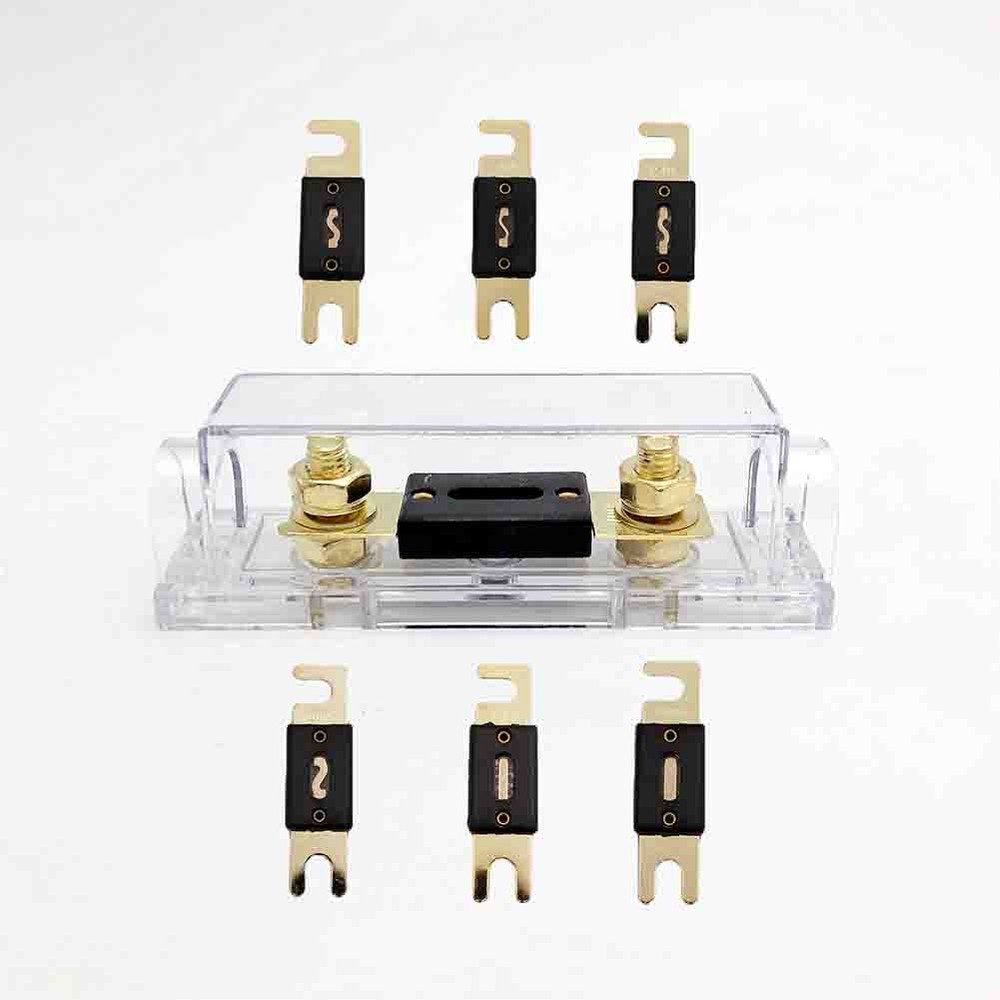 Universal ANL Fuse Holder & 30A-500A Inline Distribution Block Car Audio Stereo