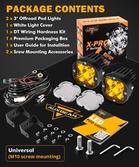 8Pcs AUXBEAM 3″ LED Driving Pods Work Light Bar Spot Fog Offroad Ditch Lights